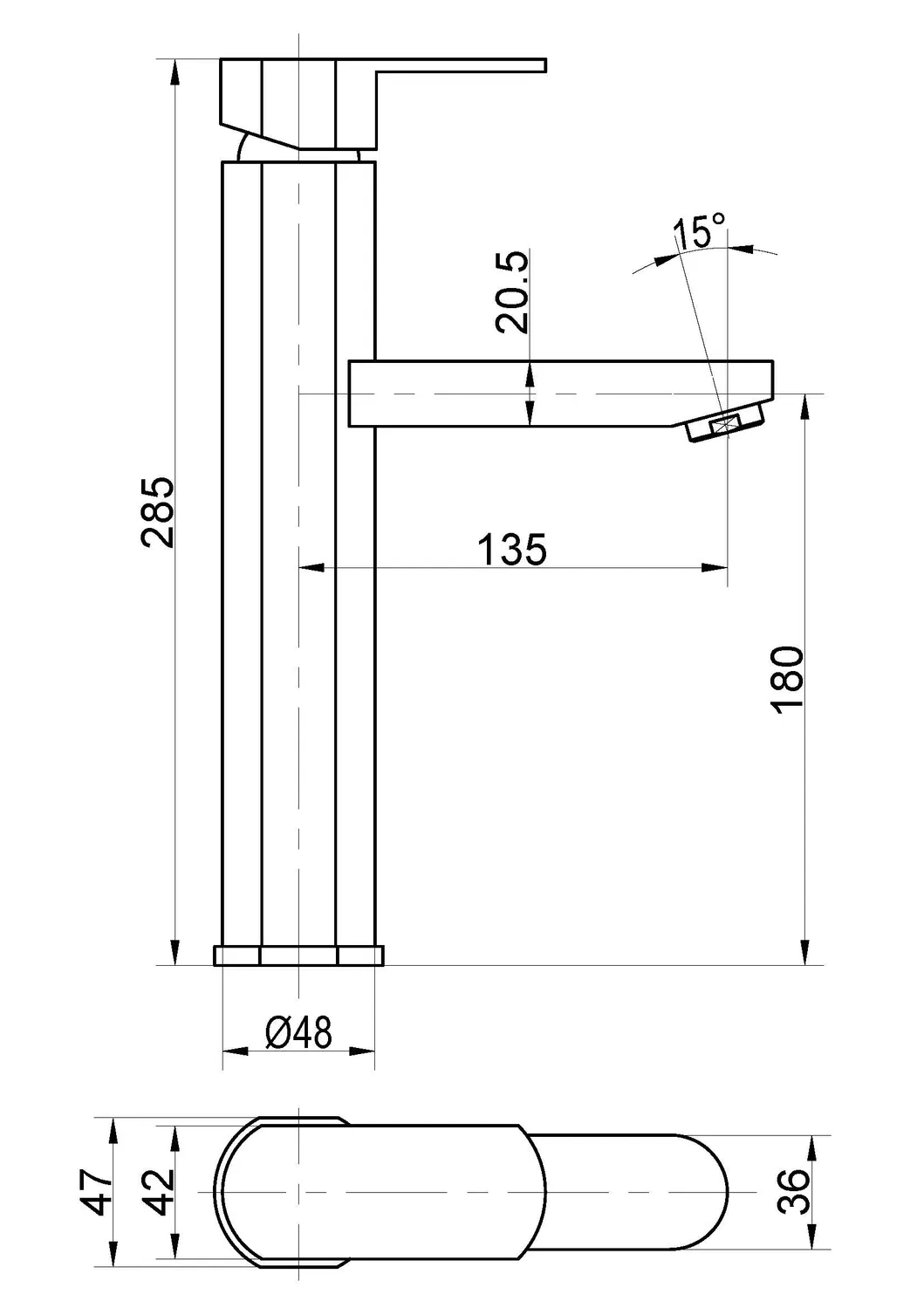 High Neck Tall Extention Basin Faucet