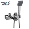 Hot Chrome Bathroom Bathtub Faucets Wall Mounted with Hand Shower