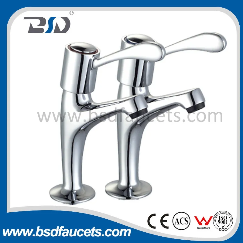 Hot & Cold Commercial Basin Sink Taps Pillar Lever Taps