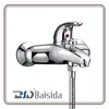 Hot Cold Water Exposed Wall Mount Brass Chrome Bath Faucet