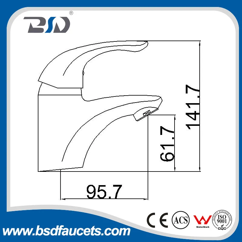 Hot Cold Water Tap Chrome Brass Single Lever Basin Mixer