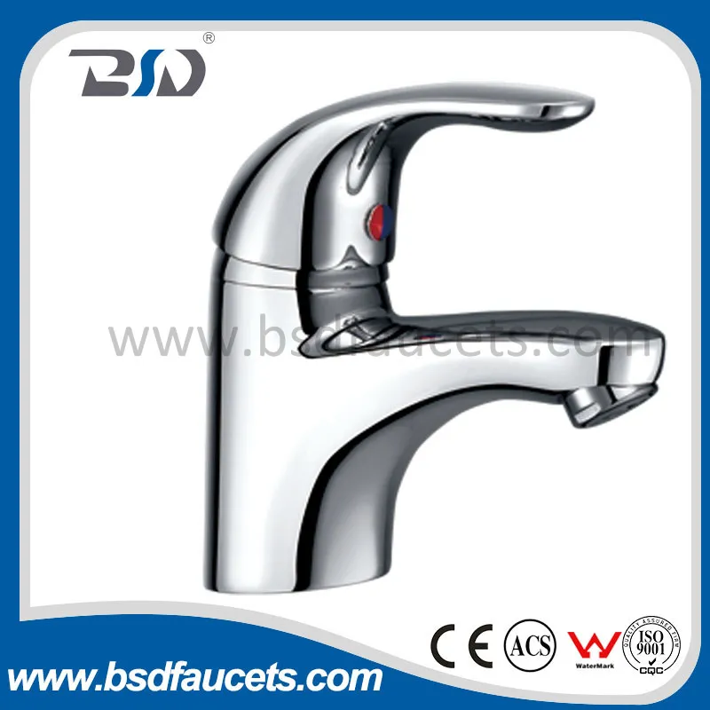 Hot Cold Water Tap Chrome Brass Single Lever Basin Mixer