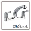 Lever Action Chrome Deck Mounted Sink Mixer Tap Kitchen Faucet