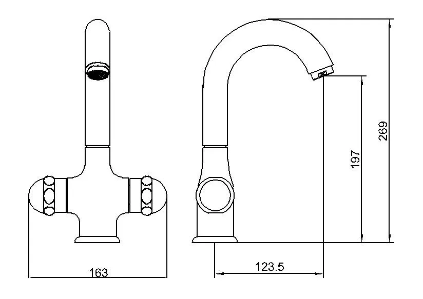 Long Neck Round Zinc Handle Fog Plated Kitchen Faucet