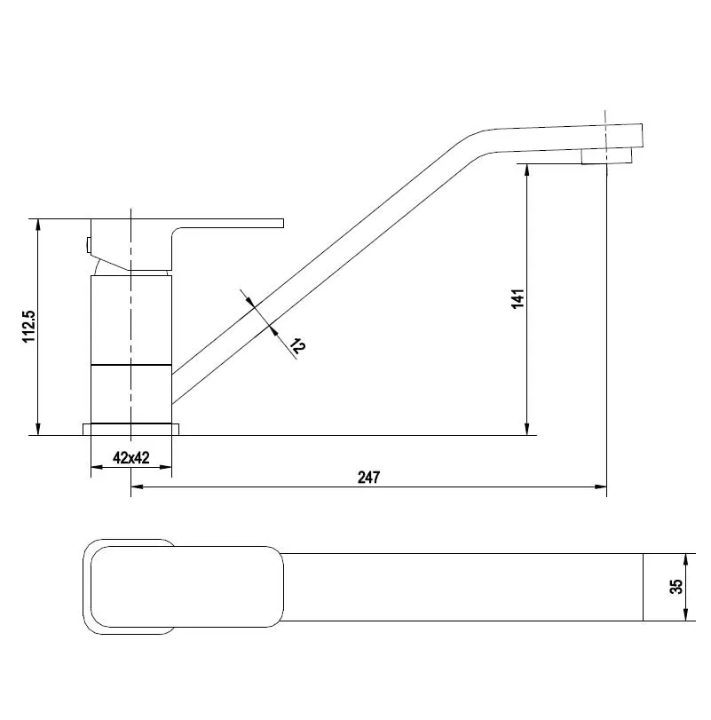 Long Spout Single Lever Square Body Sink Faucet