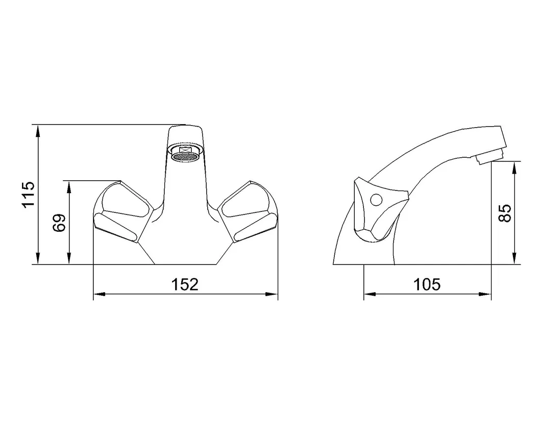 Low Neck Ceramic Cartridge Basin Faucet