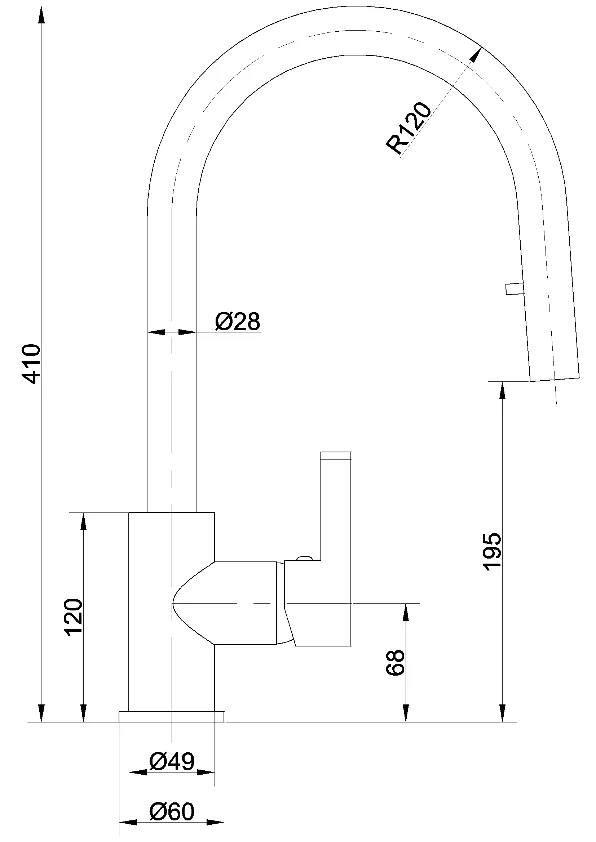 Matt Black Single Lever Deck Mounted Sink Faucet