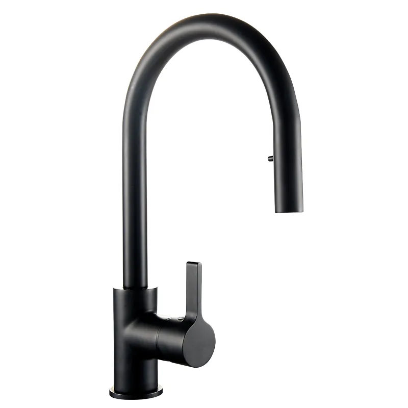 Matt Black Single Lever Deck Mounted Sink Faucet