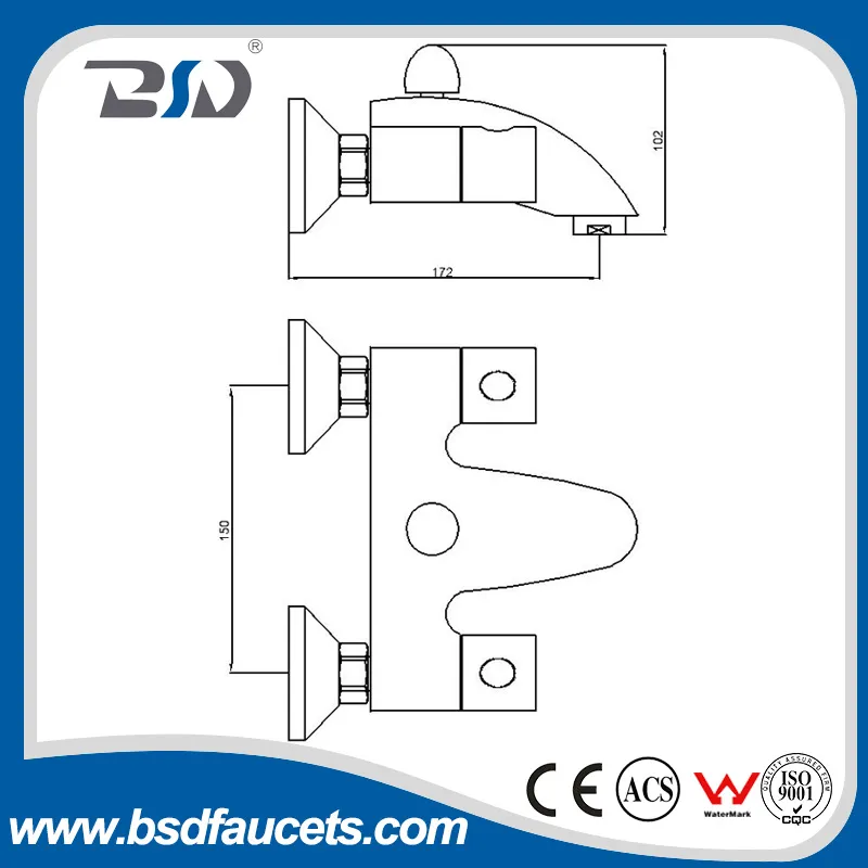 Modern Bathroom Tap Tub Shower Faucet Wall Mount Bath Faucet