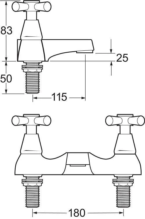 Modern Chrome Deck Mounted Bathroom Faucet Mixer Brass Bath Filler