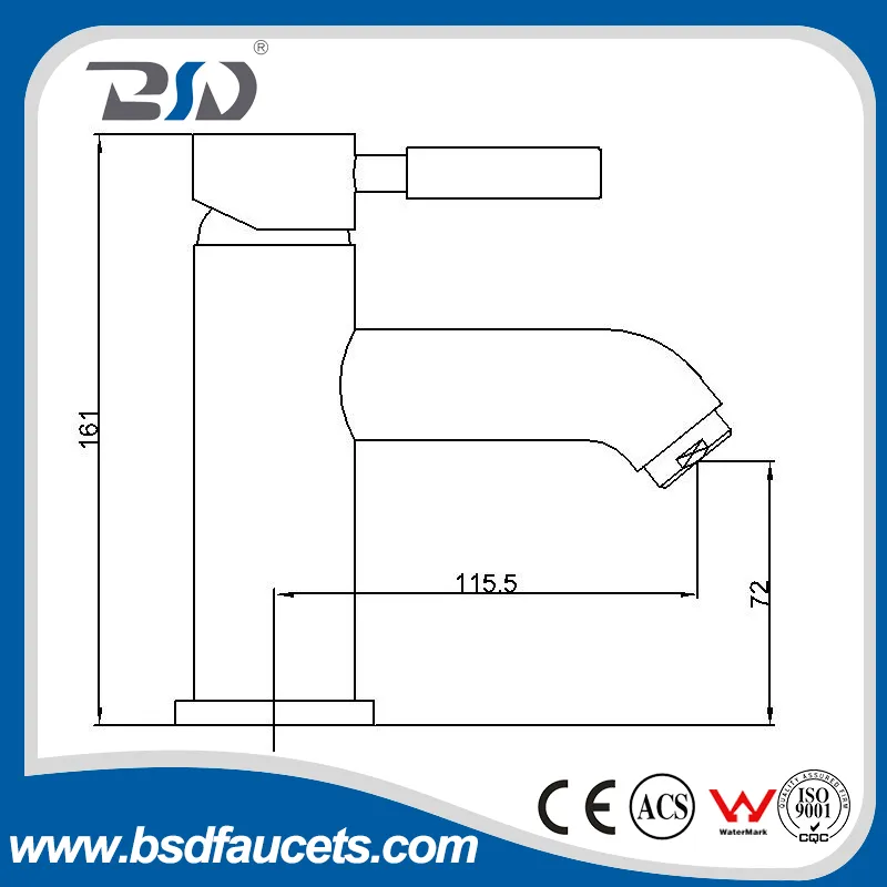 Modern Cloakroom Chrome Plated Brass Monobloc Sink Faucet Basin Mixer