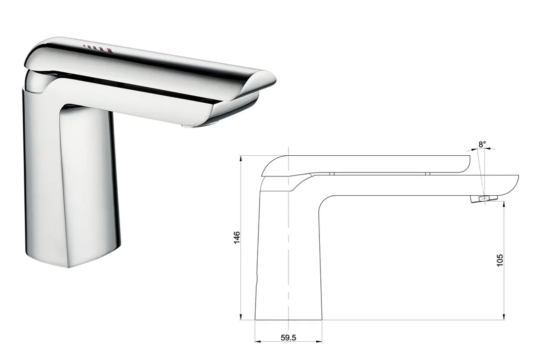 Modern Stylish Single Hole 1-Handle Bathroom Basin Brass Sink Faucet