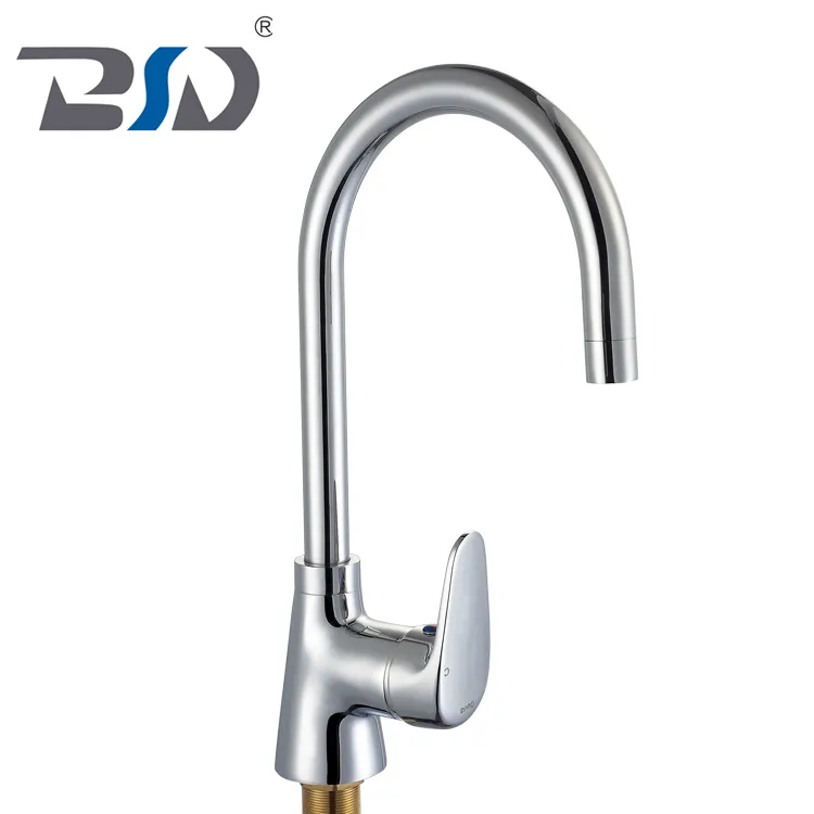 New Brass Chrome Deck Mounted Kitchen Faucet