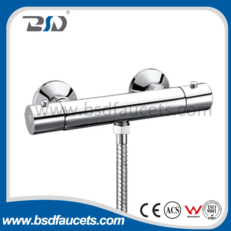New Chrome Polished Wall Mounted Thermostatic Shower Valve Faucet Bathroom