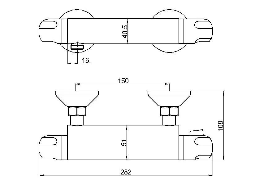 New Simple Style Wall Mounted Bathroom Shower Bar Faucet Mixer