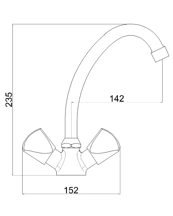 Polished Chrome Deck Mounted Economical Two Handle Cheap Kitchen Faucet