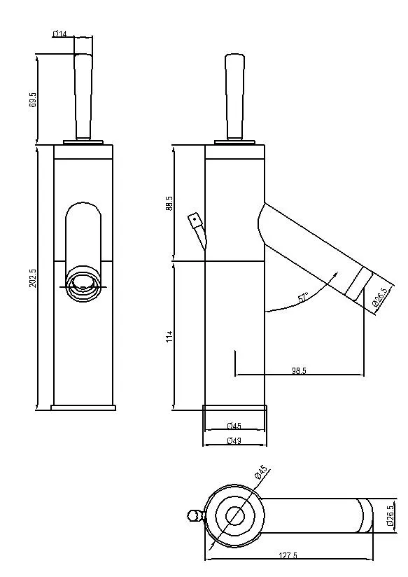 Popular Brass Body Bathroom Water Joystick Handle Basin Faucet