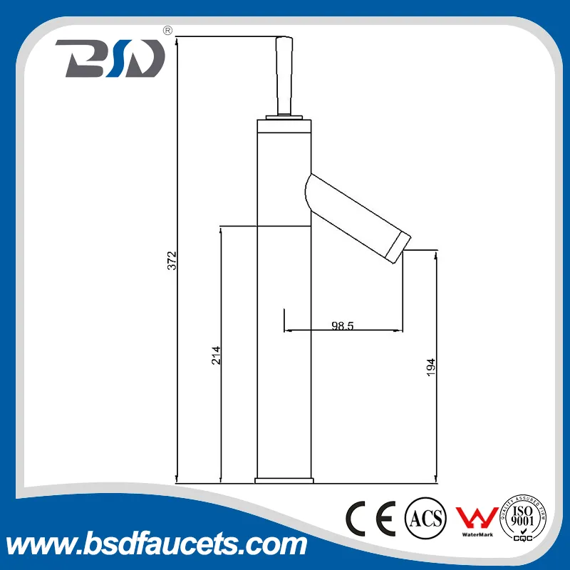 Popular Brass Body Bathroom Water Joystick Handle Chrome Basin Faucet