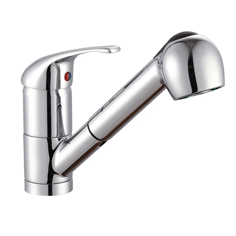 Pull out Brass Chrome Water Kitchen Faucet with Sprayer