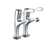 Rapid Turn on off High Neck Deck Mounted Pillar Sink Tap