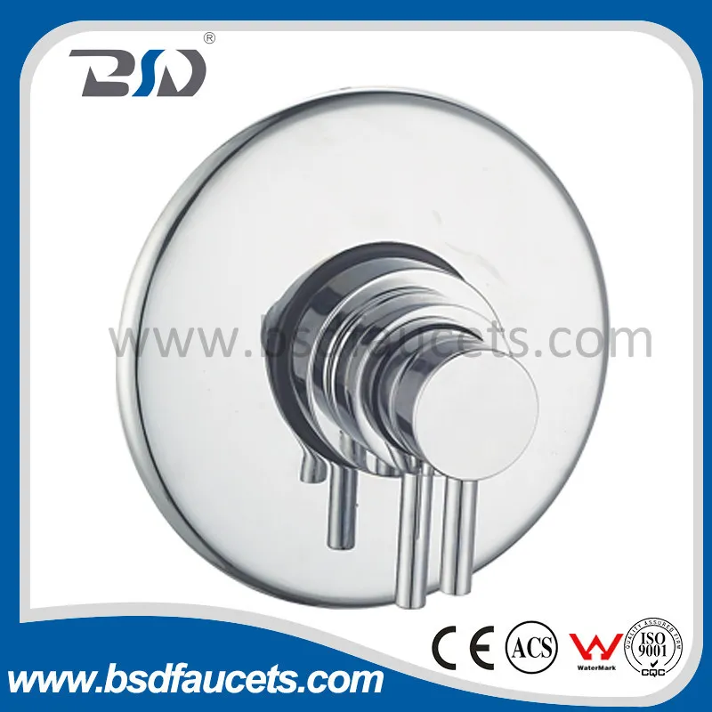 Round Plate Concealed Brass Shower Room Eco-Friendly Thermostatic Shower Valve