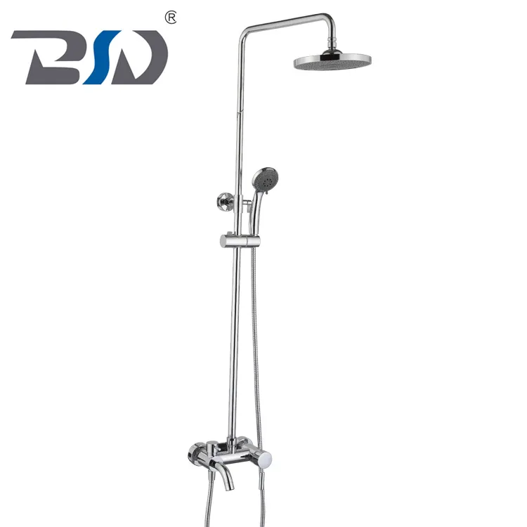 Round Tube Chrome-Plated Brass Shower Set