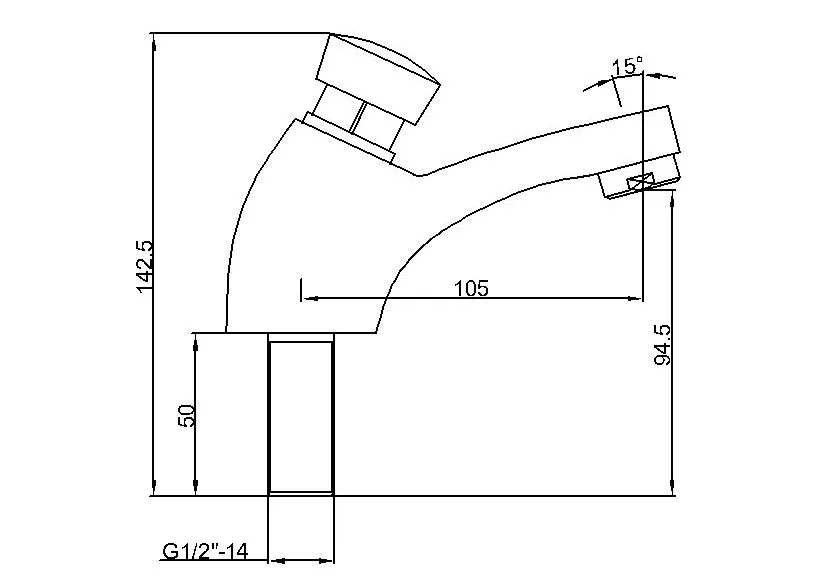 Self Closed Time Lapse Push Handle Basin Faucet
