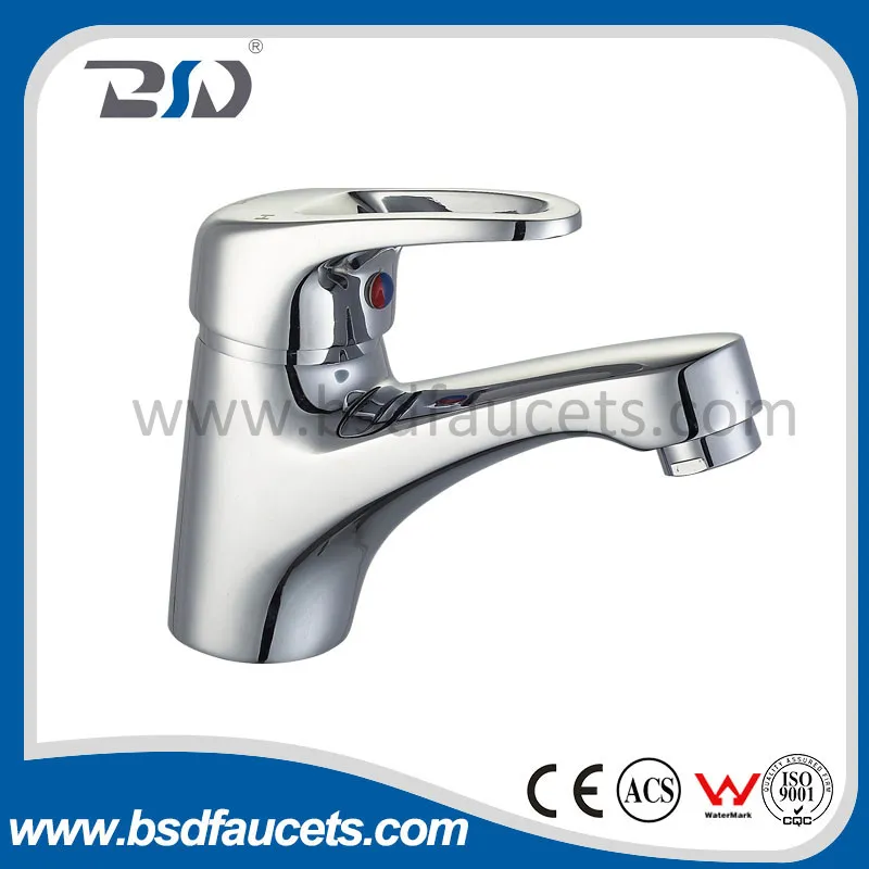 Single Handle Brass Basin Mixer Chromed Finish Bathroom Basin Faucet