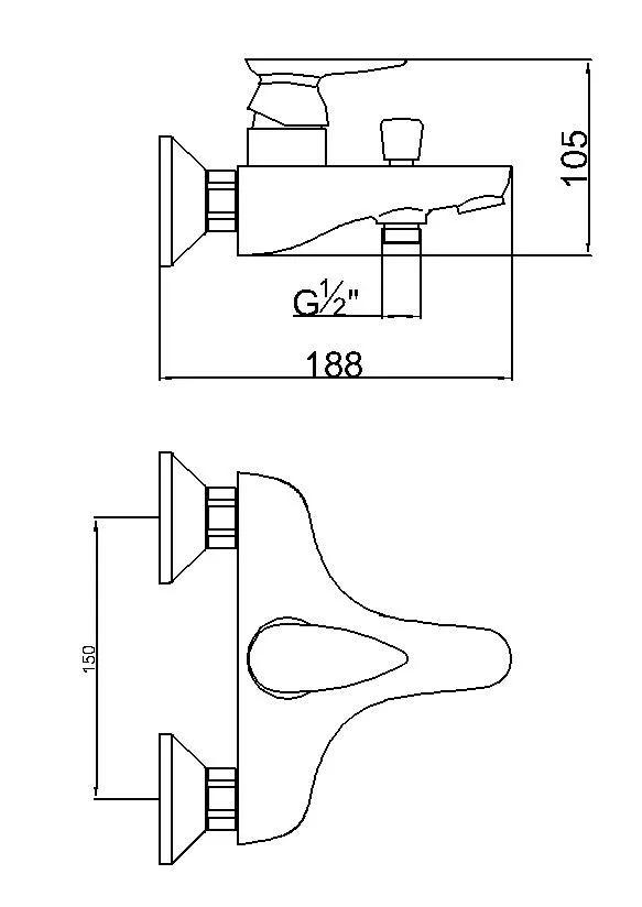 Single Handle Ceramic Valve Bathroom Shower Faucet