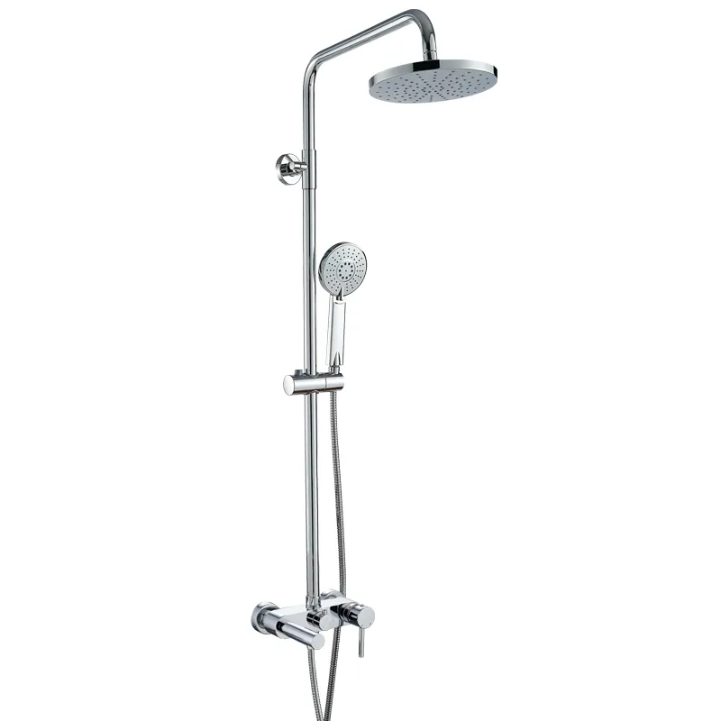 Single Handle Chrome Plated SUS304 Sliding Bar Bathroom Shower Set