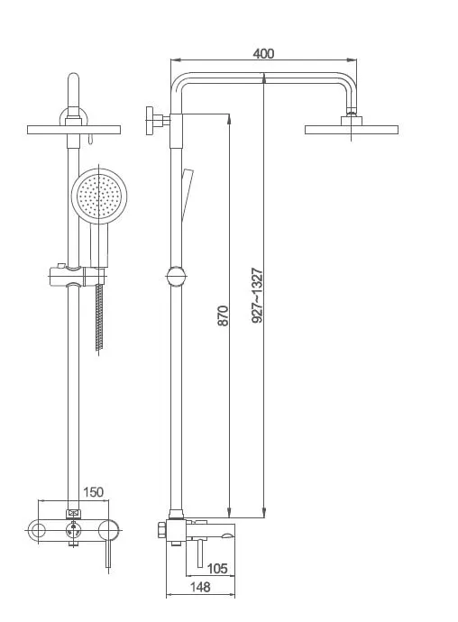 Single Handle Chrome Plated SUS304 Sliding Bar Bathroom Shower Set