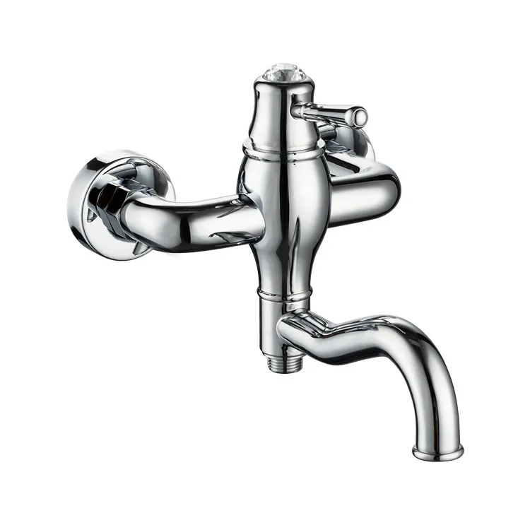 Single Handle Luxury Bathroom Wall Mount Chrome Bathtub Faucet