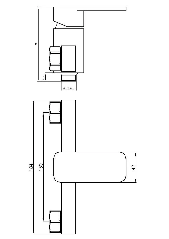 Single Handle Simple Square Shower Faucet Mixer