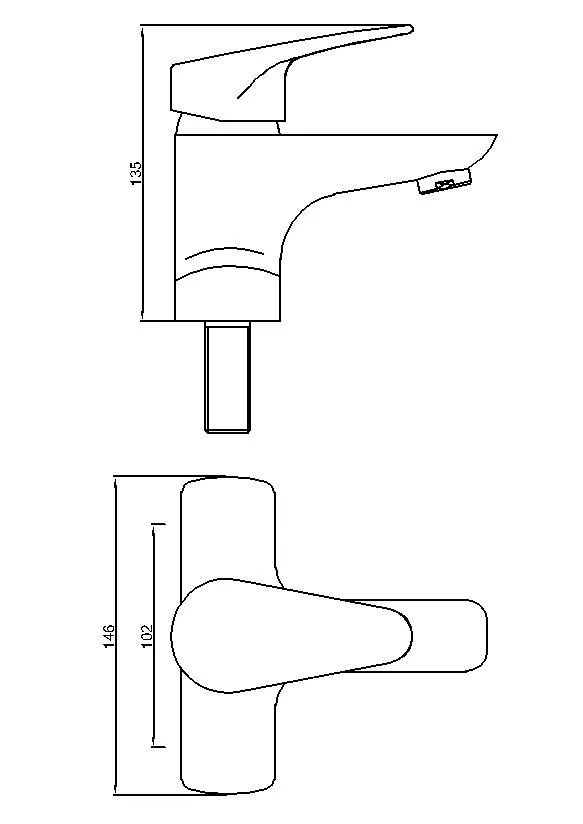 Single Handle Two Holes Wash Basin Mixer
