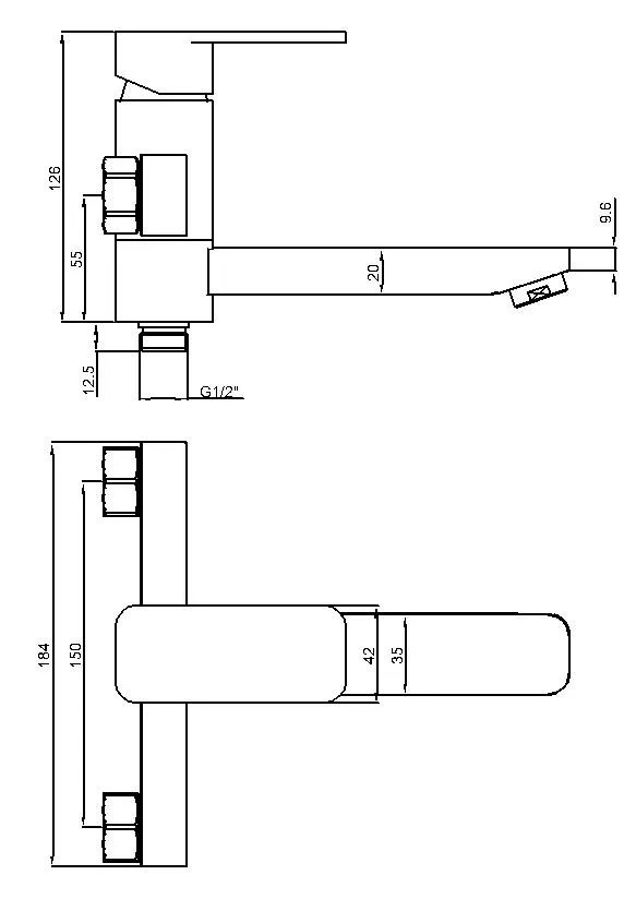 Single Lever Bath Shower Faucet with Swiveling Spout