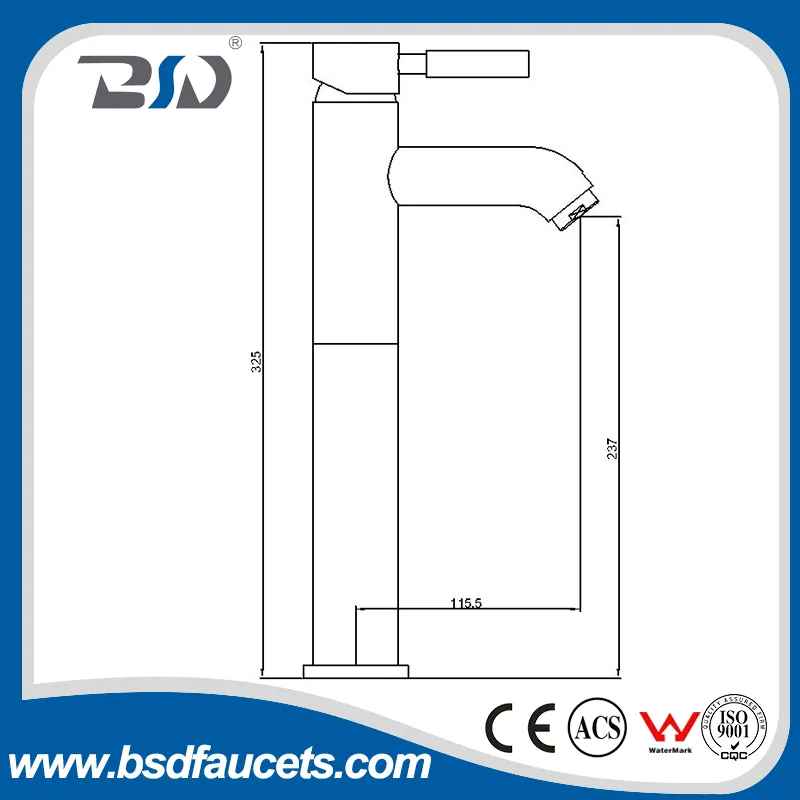 Single Lever Bathroom Wash Basin Sink Faucet with Swivel Spout