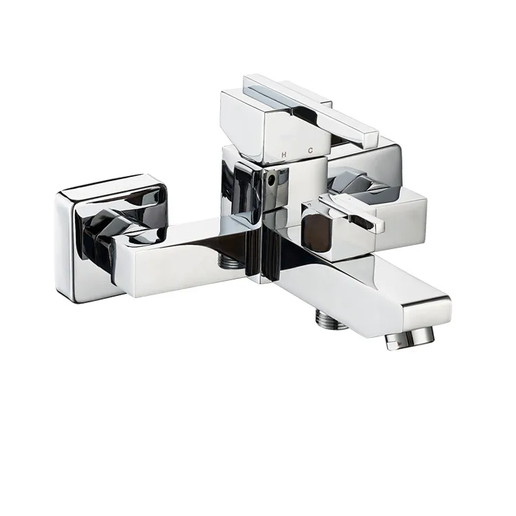 Single Lever Brass Body Square Bathroom Bath Faucet