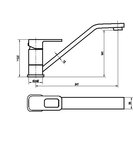 Single Lever Brass Chrome Deck Mount Kitchen Mixer Faucet with Long Spout