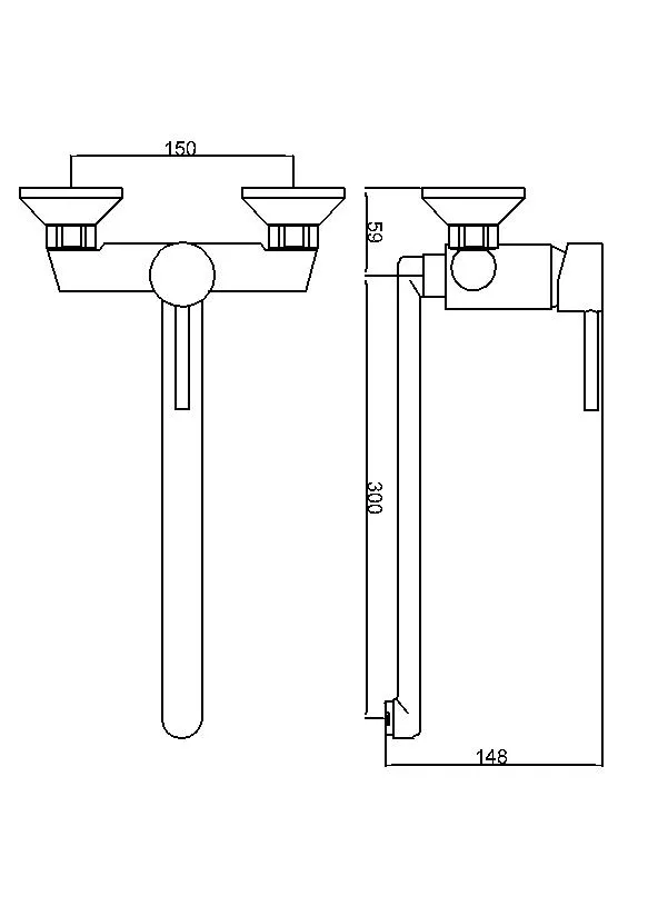 Single Lever Ceramic Cartridge Wall Mounted Sink Mixer
