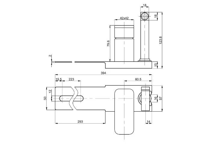 Single Lever Chrome Bathroome Bidet Faucet Shattaf Spray Set