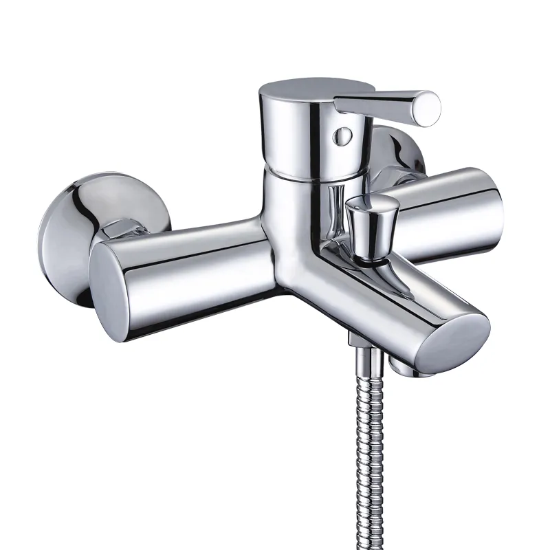 Single Lever Chrome Plated Wall Mounted Bath Shower Faucet