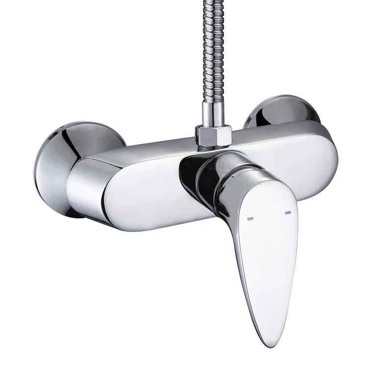Single Lever Chrome Plated Wall Mounted Bath Shower Mixer Faucet