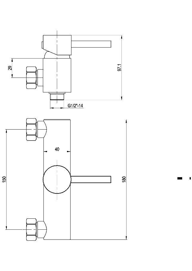 Single Lever Chrome Polishing Wall Mounted Shower Mixer Faucet
