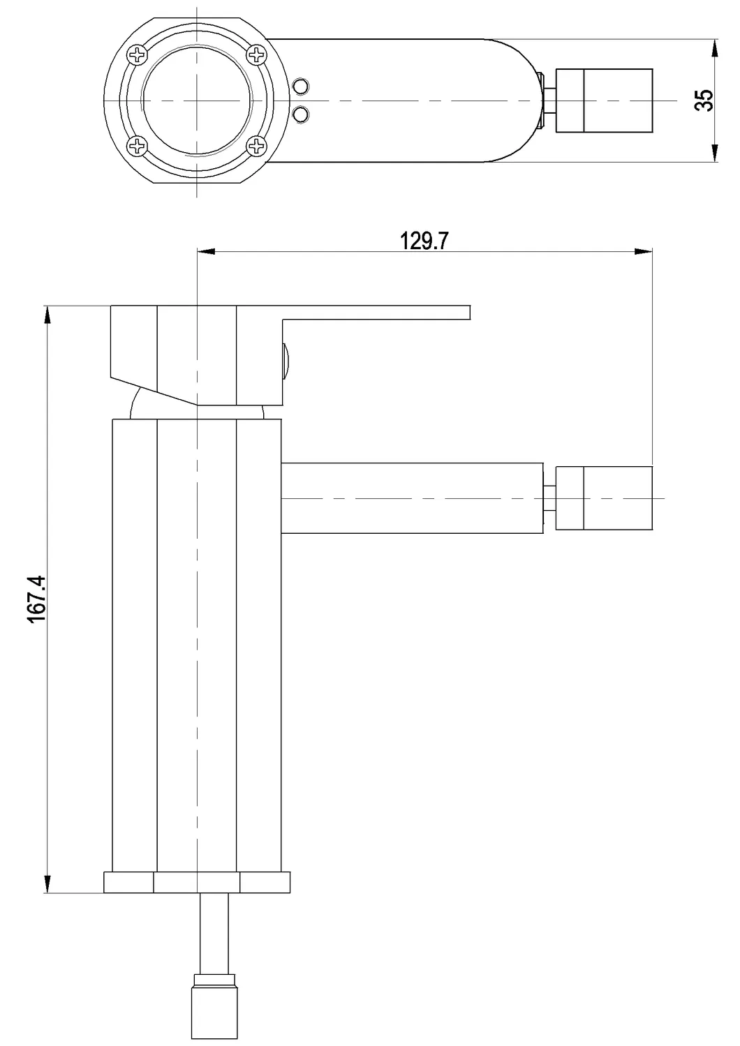 Single Lever D35 Ceramic Cartridge Bidet Faucet