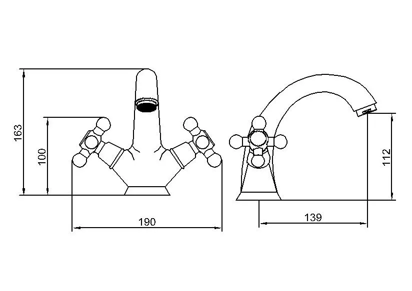 Single Lever Deck Mounted Brass Basin Faucet