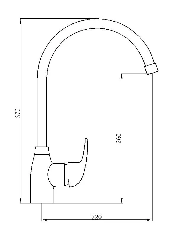 Single Lever Gooseneck Sink Kitchen Faucet Mixer