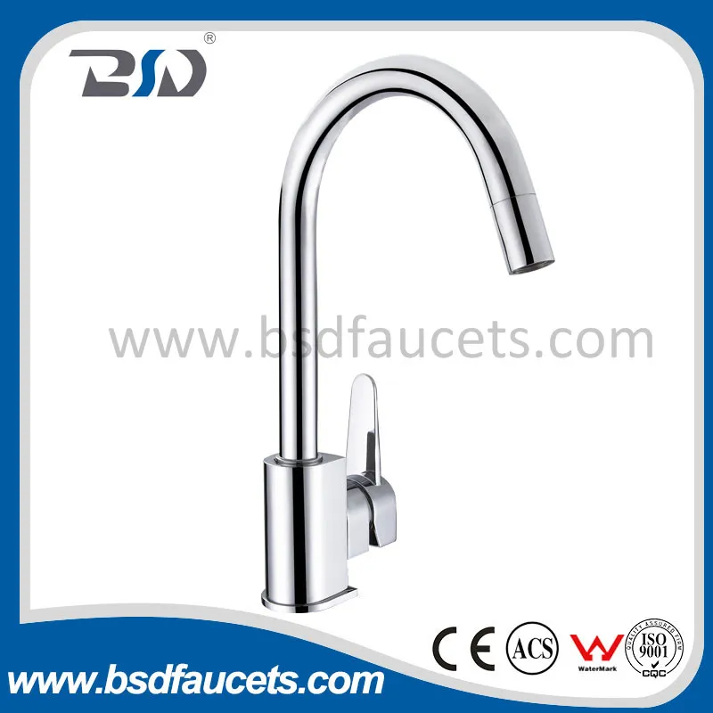 Single Lever Lead Free Kitchen Faucet Chrome Sink Mixer Tap
