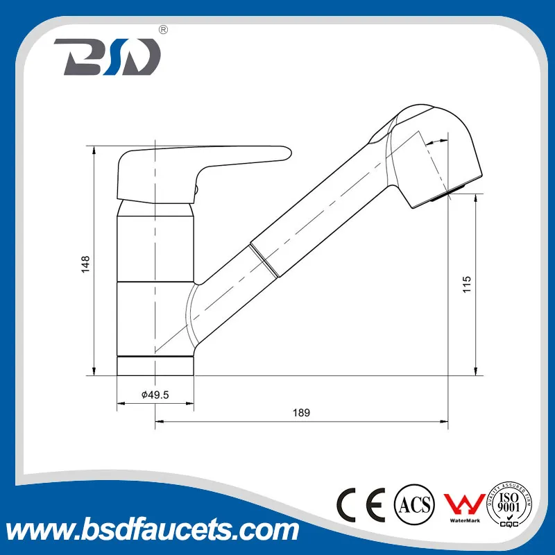 Single Lever Pull out Sink Faucet Mixer