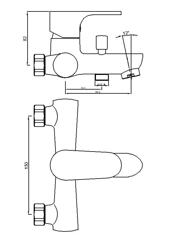 Single Lever Wall Mounted Shower Bath Mixer