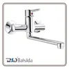 Single Lever Wall Mounted Sink Mixer Chromed Exposed Kitchen Faucet